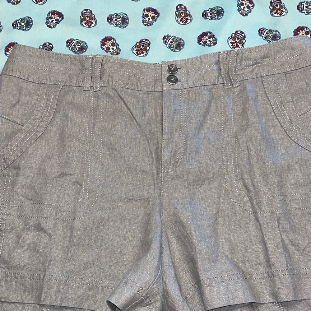 INC tan Women's Shorts linen cargo shorts